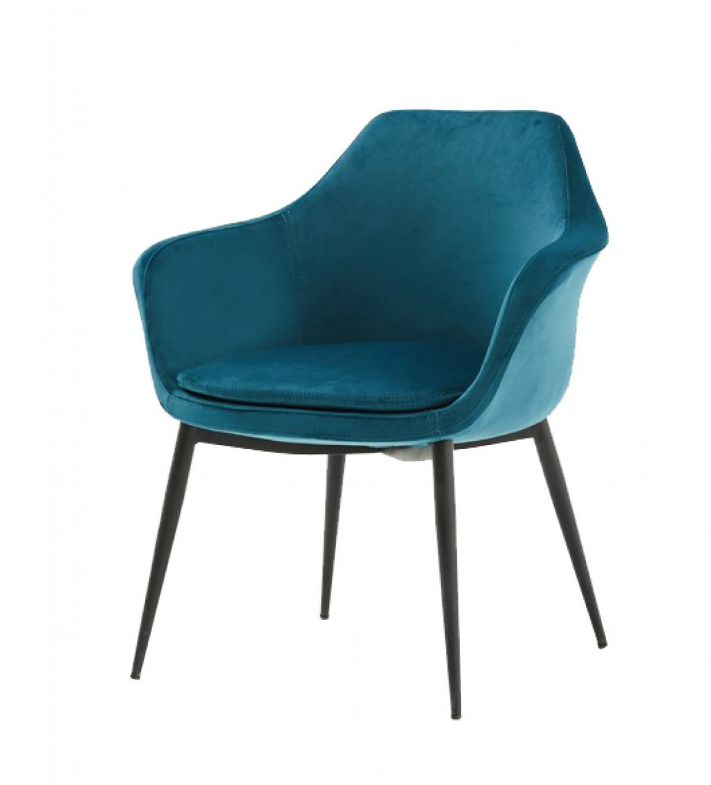 Teal and Black Velvet Dining or Side Chair - 99fab 