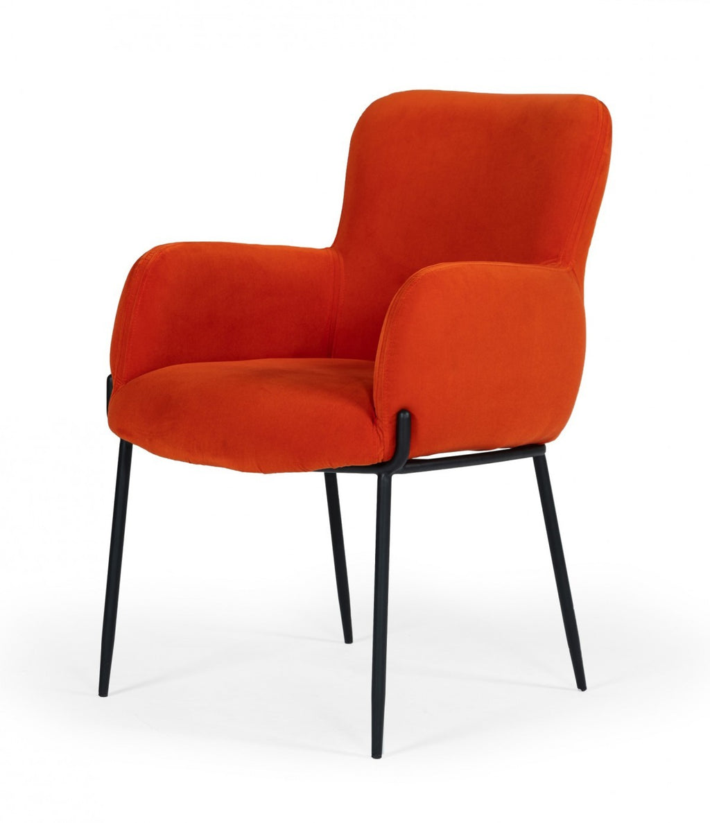 Orange Velvet Dining Chair - 99fab 