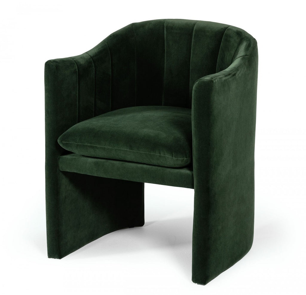 Dark Green Velvet Modern Curvilinear Dining Chair - 99fab 