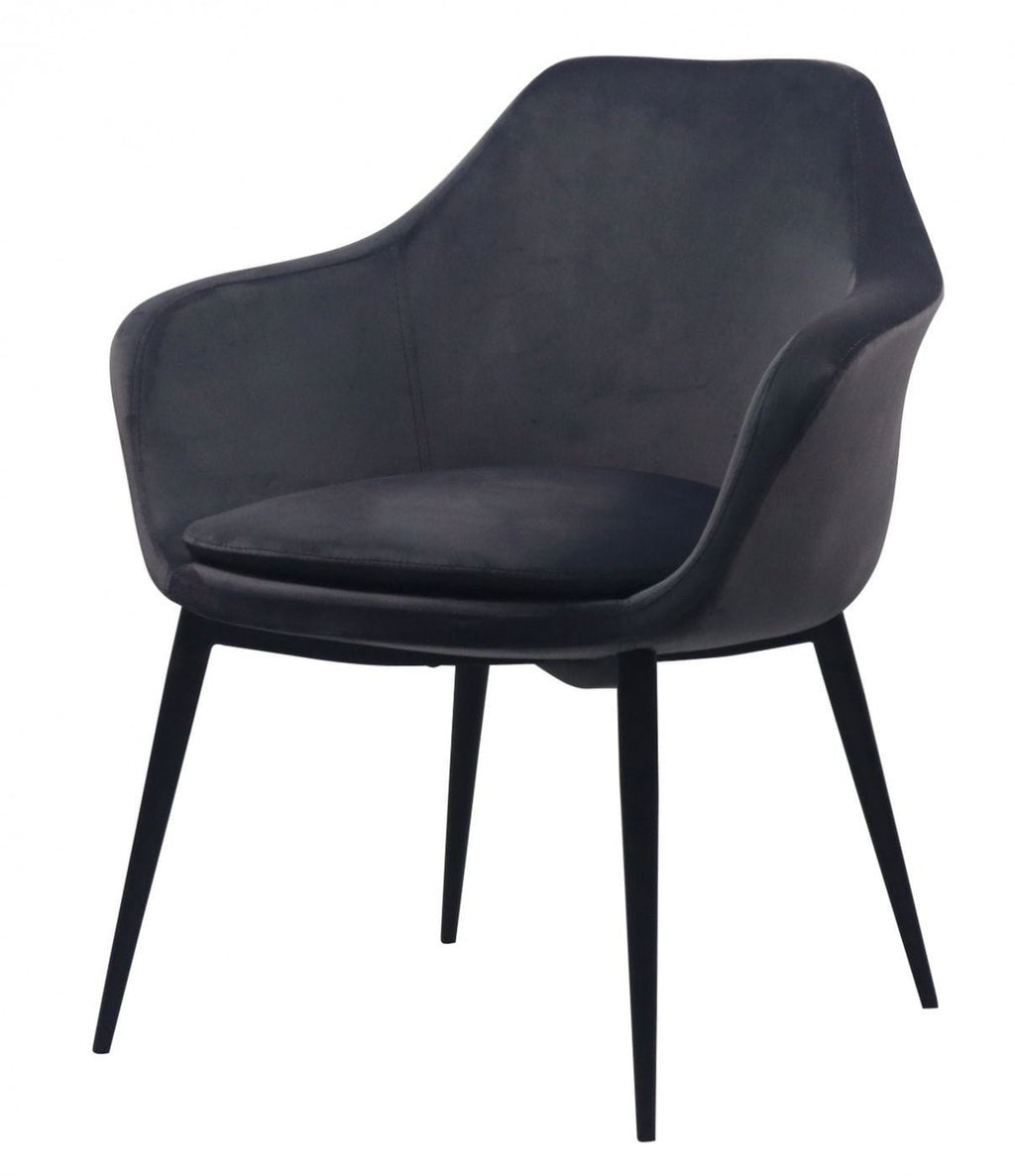 Gray Black Velvet Dining Chair - 99fab 