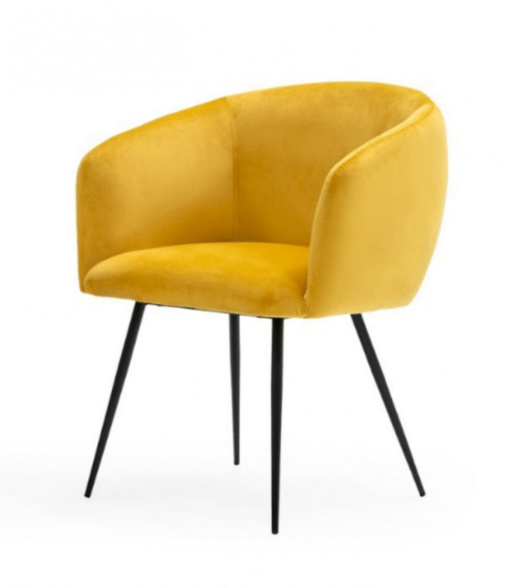 Yellow Velvet Modern Dining Chair - 99fab 