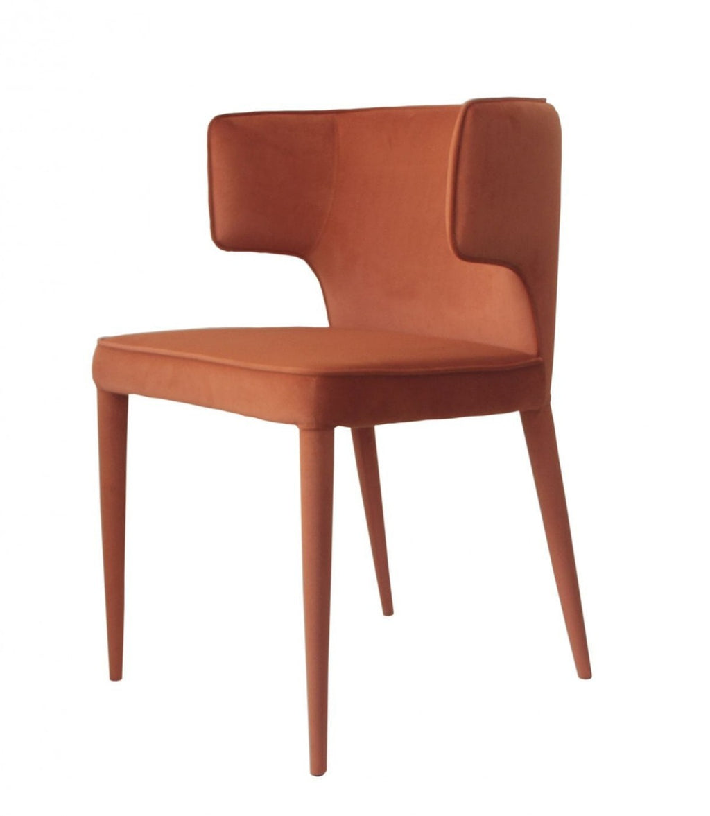 Orange Velvet Wrapped Dining Chair - 99fab 