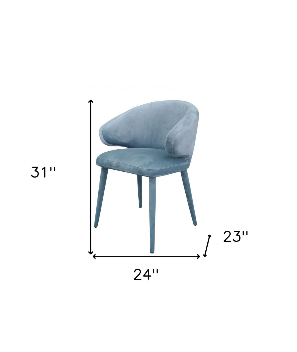 Blue Gray Fabric Wrapped Dining Chair - 99fab 