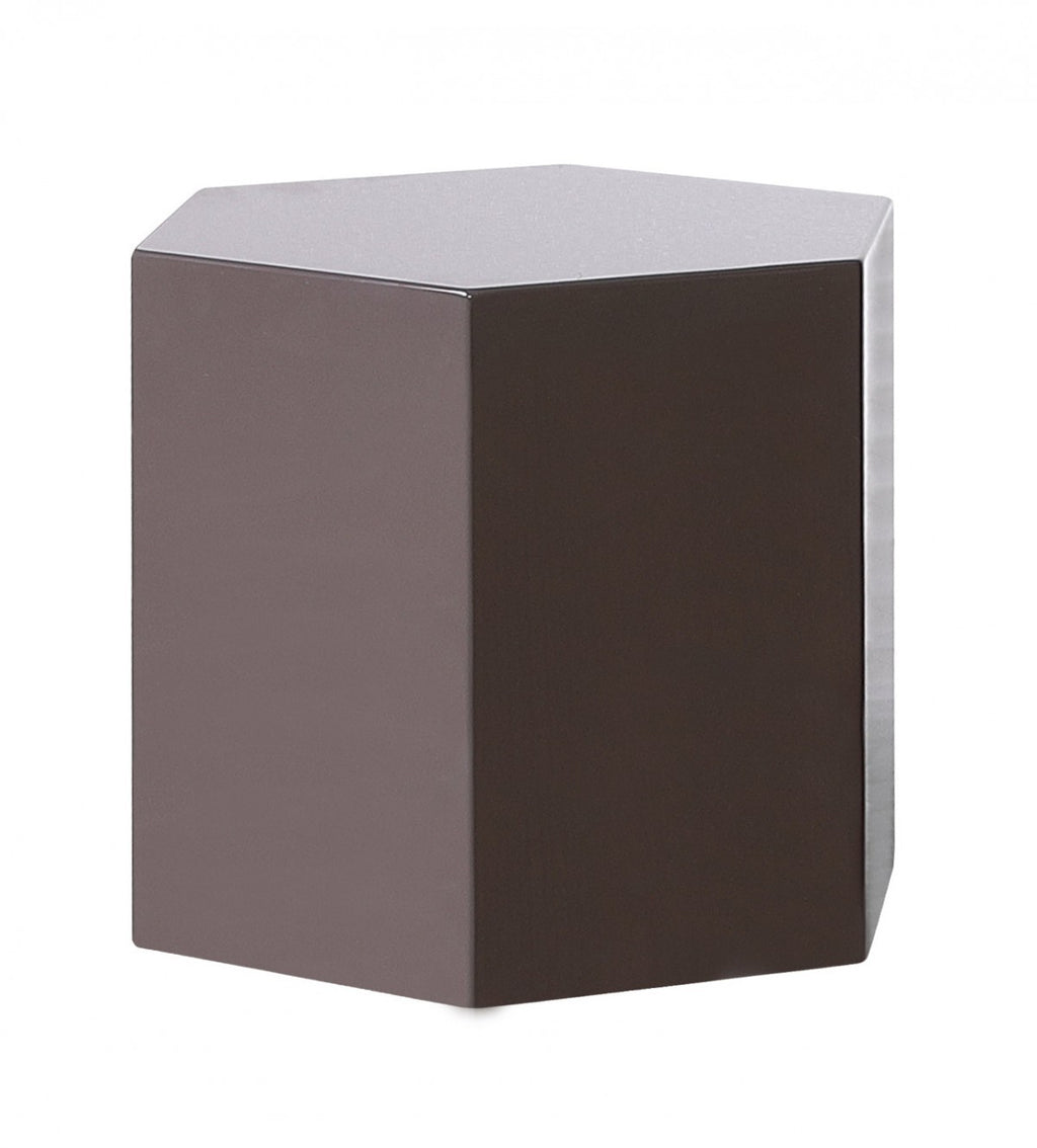 Modern Light Grey High Gloss Hexagonal End Table - 99fab 