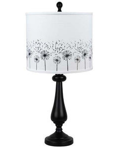 27" Black Standard Table Lamp Black White