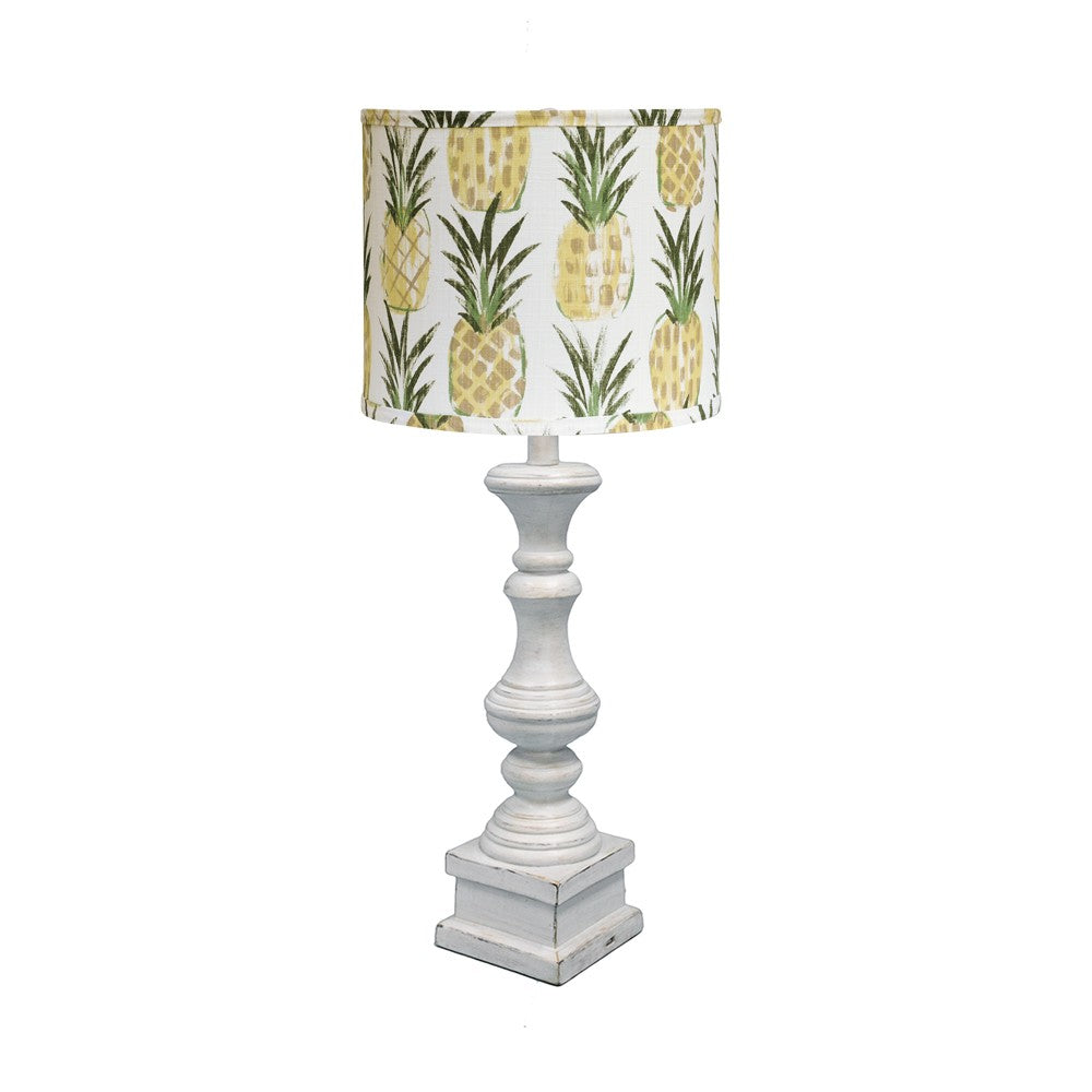 Distressed Whitewash Pineapple Shade Table Lamp - 99fab 