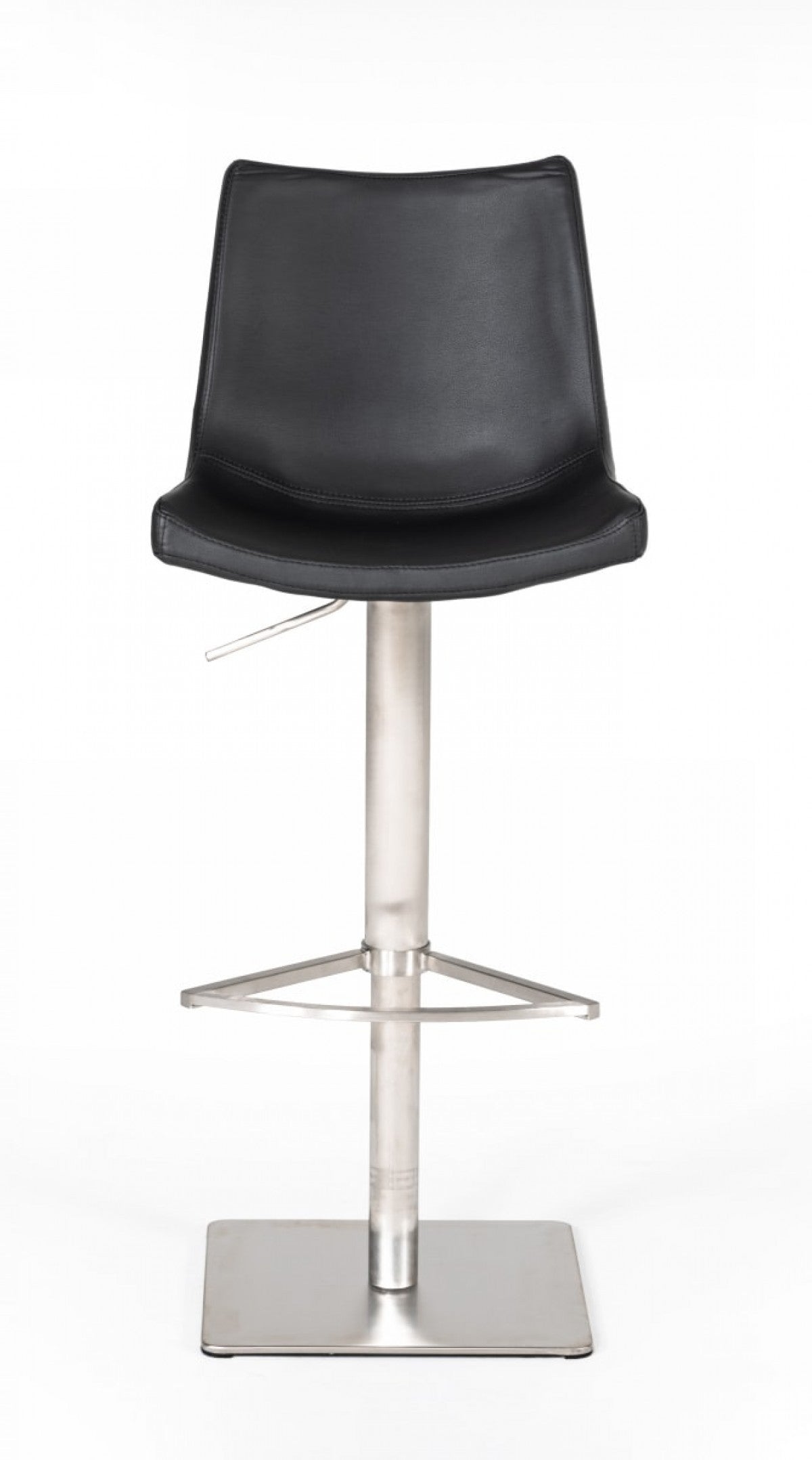 Industrial 43" Black Faux Leather Adjustable Bar Stool