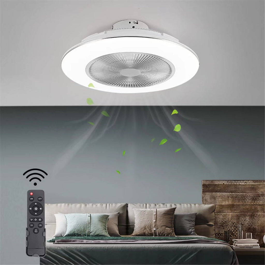 White Stylish LED Ceiling Lamp And Fan - 99fab 