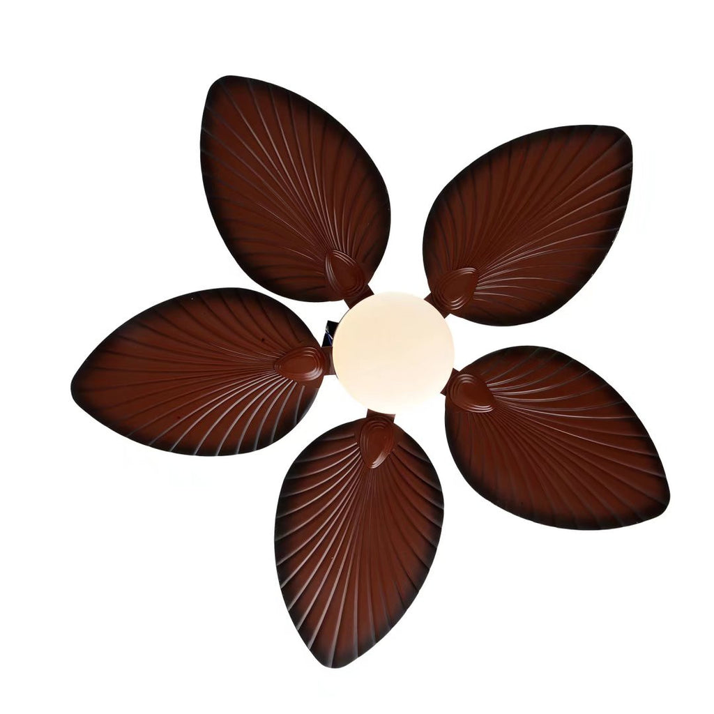Brown Tropical Palm Metal Ceiling Lamp And Fan - 99fab 