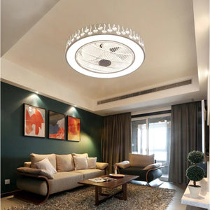 Modern Ceiling Fan and Light With Flower Details