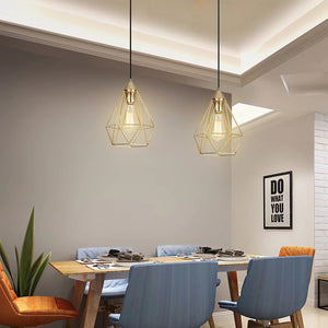 Mod Gold Geo Diamond Cage Pendant Light