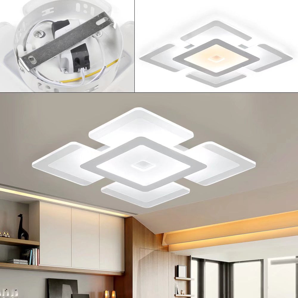 White Modern Acrylic LED Square Ceiling Light - 99fab 