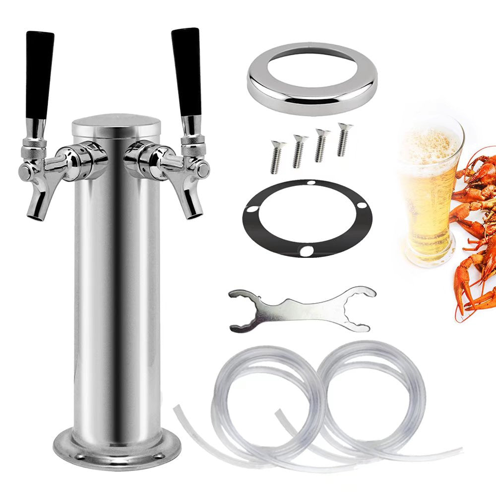 Modern Dual Faucet Stainless Steel Beer Dispenser - 99fab 