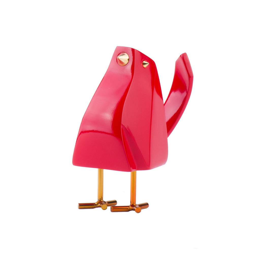 Small Red and Gold Bird Sculpture - 99fab 