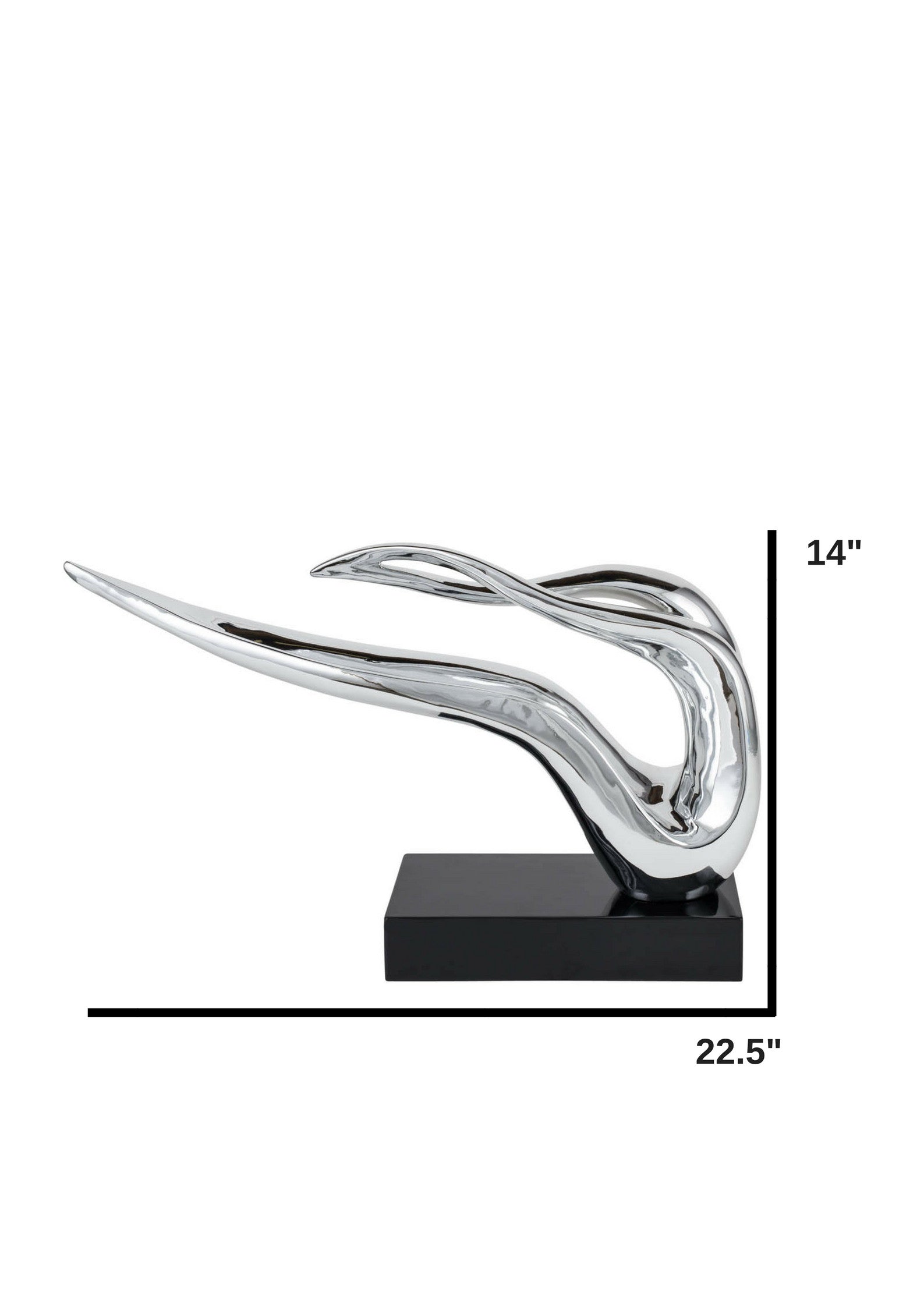 Silver Abstract Wavy Sculpture