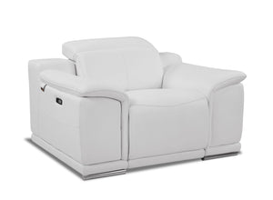 Mod Winter White Italian Leather Recliner Chair