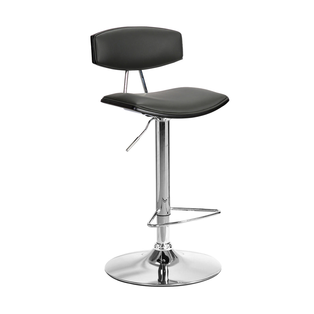 Gray Faux Leather Adjustable Chrome Base Swivel Bar Stool - 99fab 