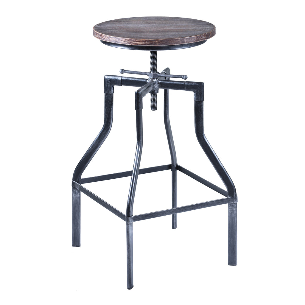 Adjustable Industrial Pine Wood Swivel Bar Stool - 99fab 