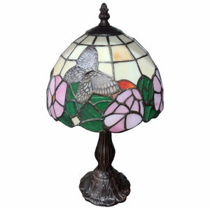 15" Tiffany Style Floral Butterfly Table Lamp