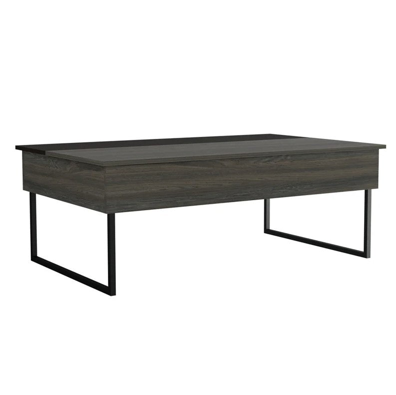 49" Black Manufactured Wood Rectangular Lift Top Coffee Table