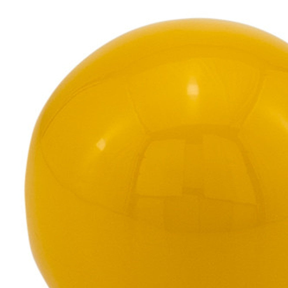 Set of 2 Yellow Enameled Aluminum Spheres - 99fab 