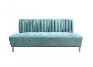 Stylish 71" Light Green Fabric And Gold Sofa