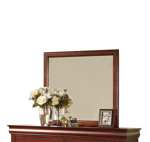 38" Cherry Rectangle Dresser Mirror Mounts To Dresser With Frame