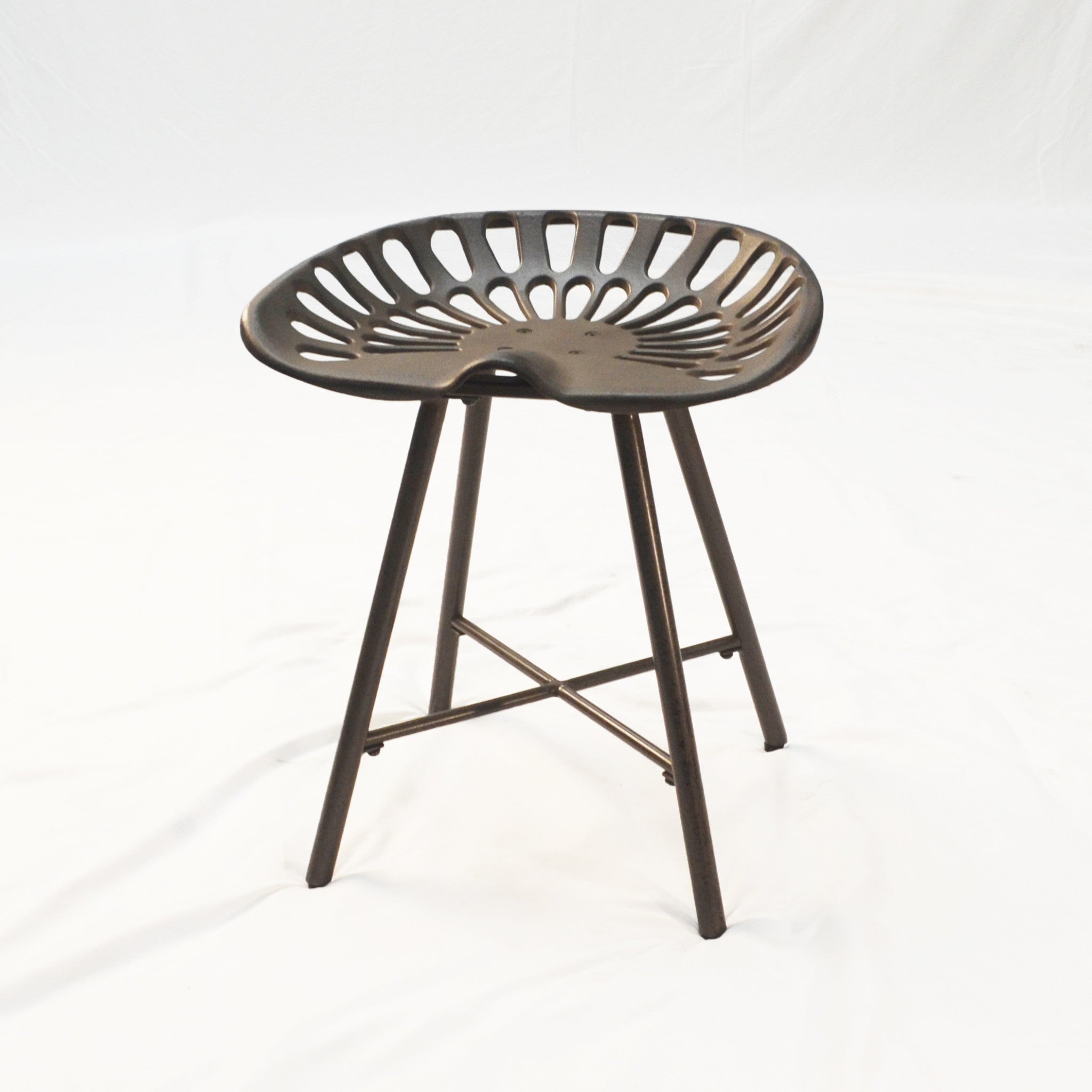 18" Copper Metal Backless Stool