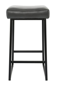 27" Black Backless Bar Height Chair With Footrest