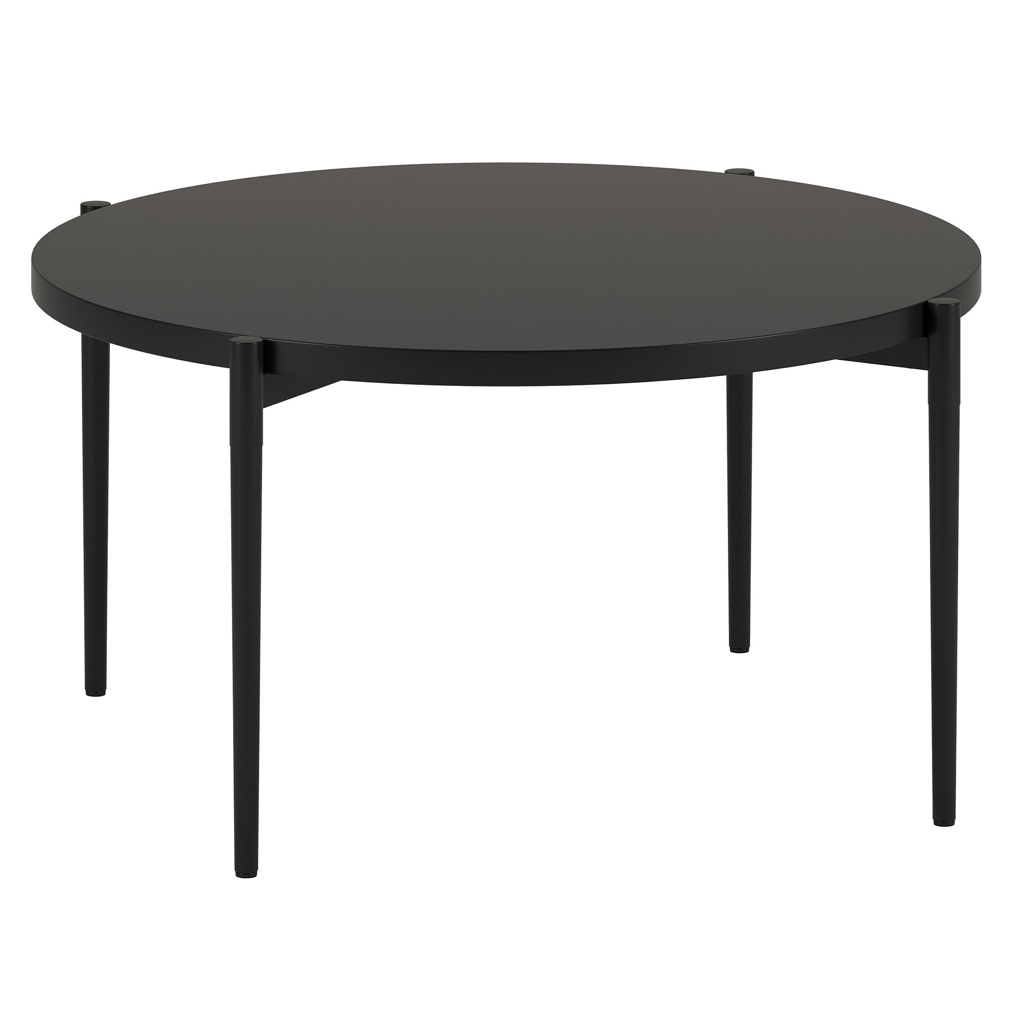 32" Black Steel Round Coffee Table