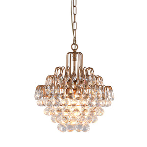 Chandelier Three Light Iron And Glass Dimmable Ceiling Light