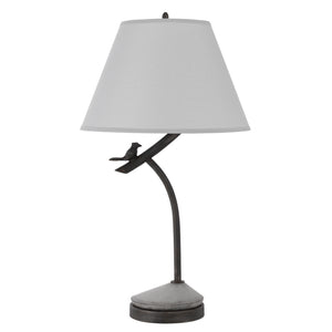 33" Charcoal Metal Table Lamp With Gray Empire Shade