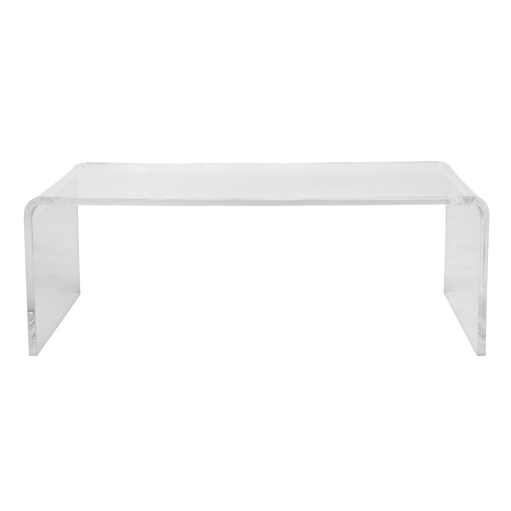 44" Clear Acrylic Rectangular Coffee Table