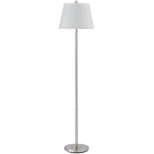 60" Nickel Traditional Shaped Floor Lamp With White Square Shade