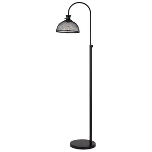 61" Black Adjustable Traditional Shaped Floor Lamp With Bronze Dome Shade