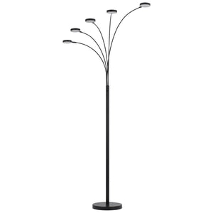 82" Bronze Five Light Led Arc Floor Lamp