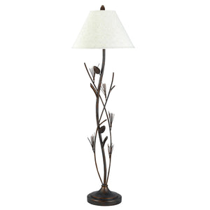 60" Rusted Traditional Shaped Floor Lamp With Brown Empire Shade