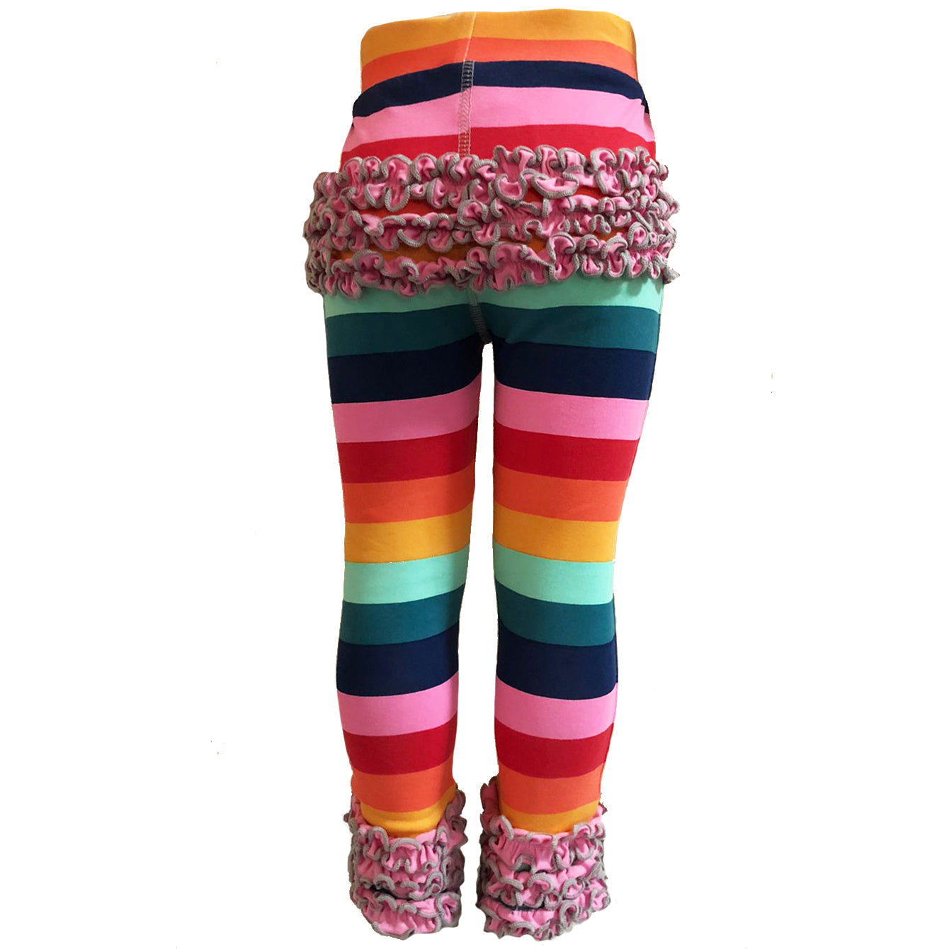 AnnLoren Little & Big Girls Boutique Rainbow Ruffle Butt Leggings-10