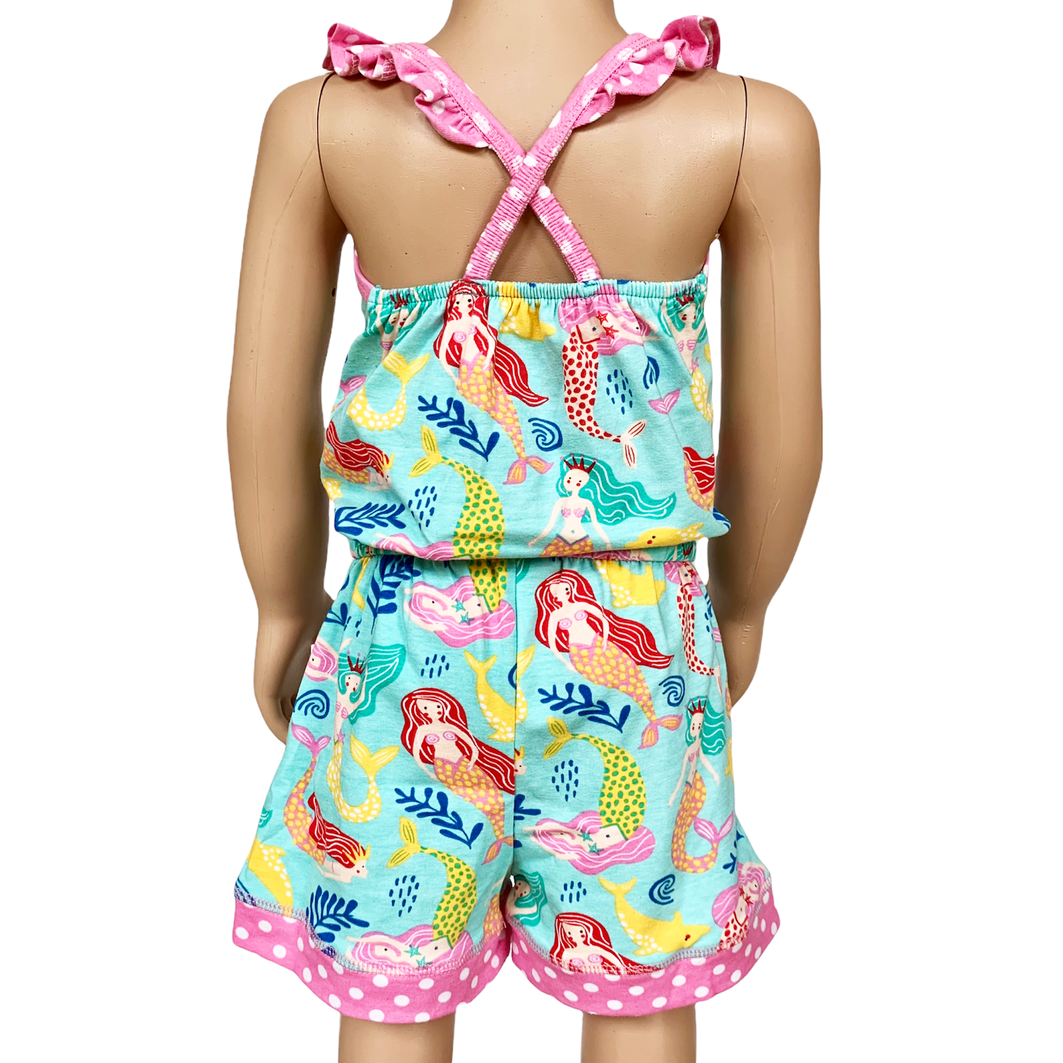 AnnLoren Girls Boutique Nautical Mermaid Jumpsuit  Spring Summer Romper-2