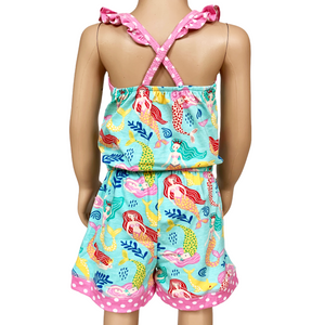 AnnLoren Girls Boutique Nautical Mermaid Jumpsuit  Spring Summer Romper-2