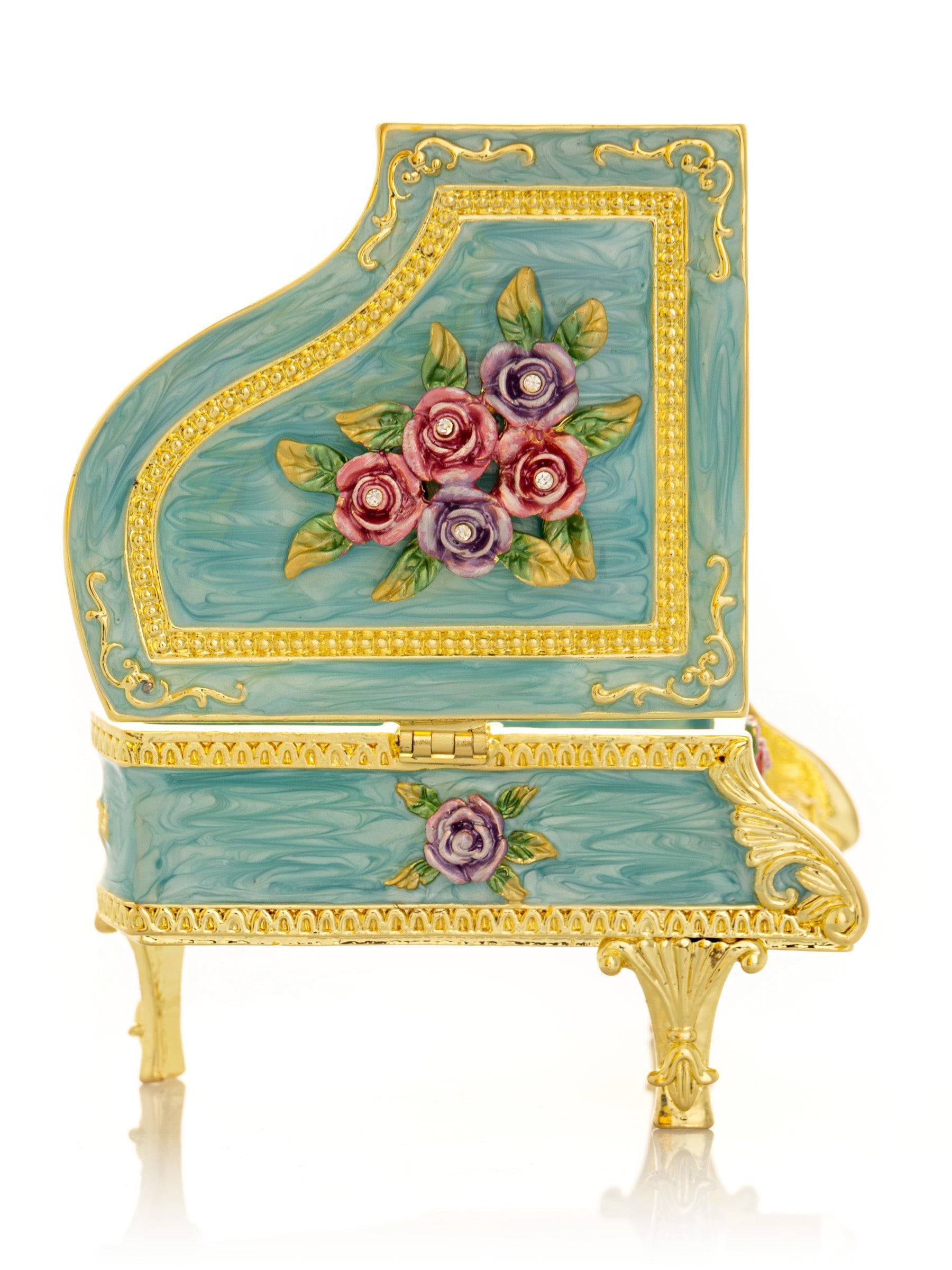 Turquoise Piano with Flowers-4