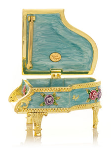 Turquoise Piano with Flowers-6