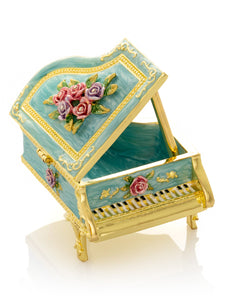Turquoise Piano with Flowers-8