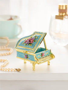 Turquoise Piano with Flowers-1
