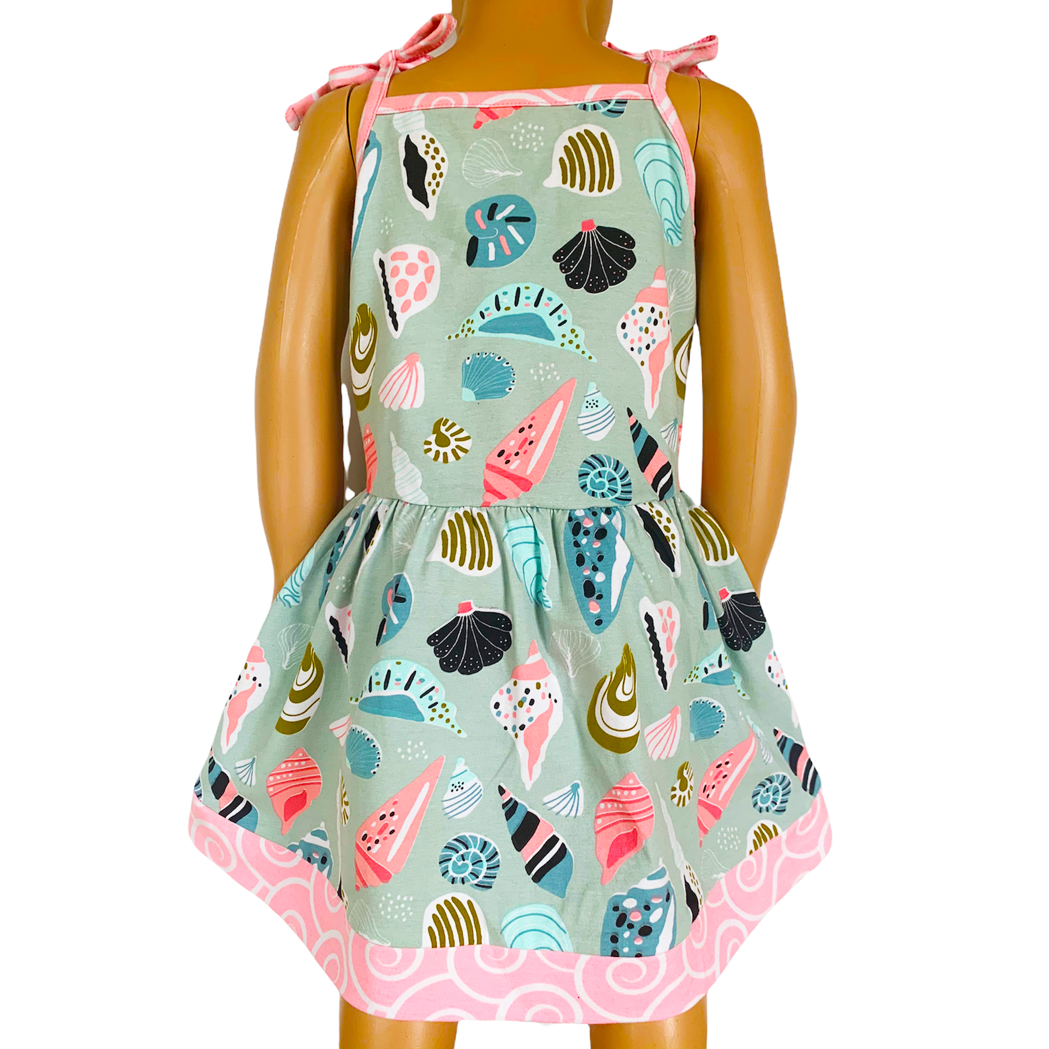 AnnLoren Little & Big Girls Seashells Spaghetti Straps Cotton Knit Summer Beach Dress-1