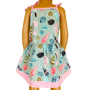 AnnLoren Little & Big Girls Seashells Spaghetti Straps Cotton Knit Summer Beach Dress-1