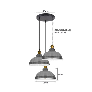 Industrial Vintage Loft Bar 3 Way Hanging Curvy Pendant Light~2048-1