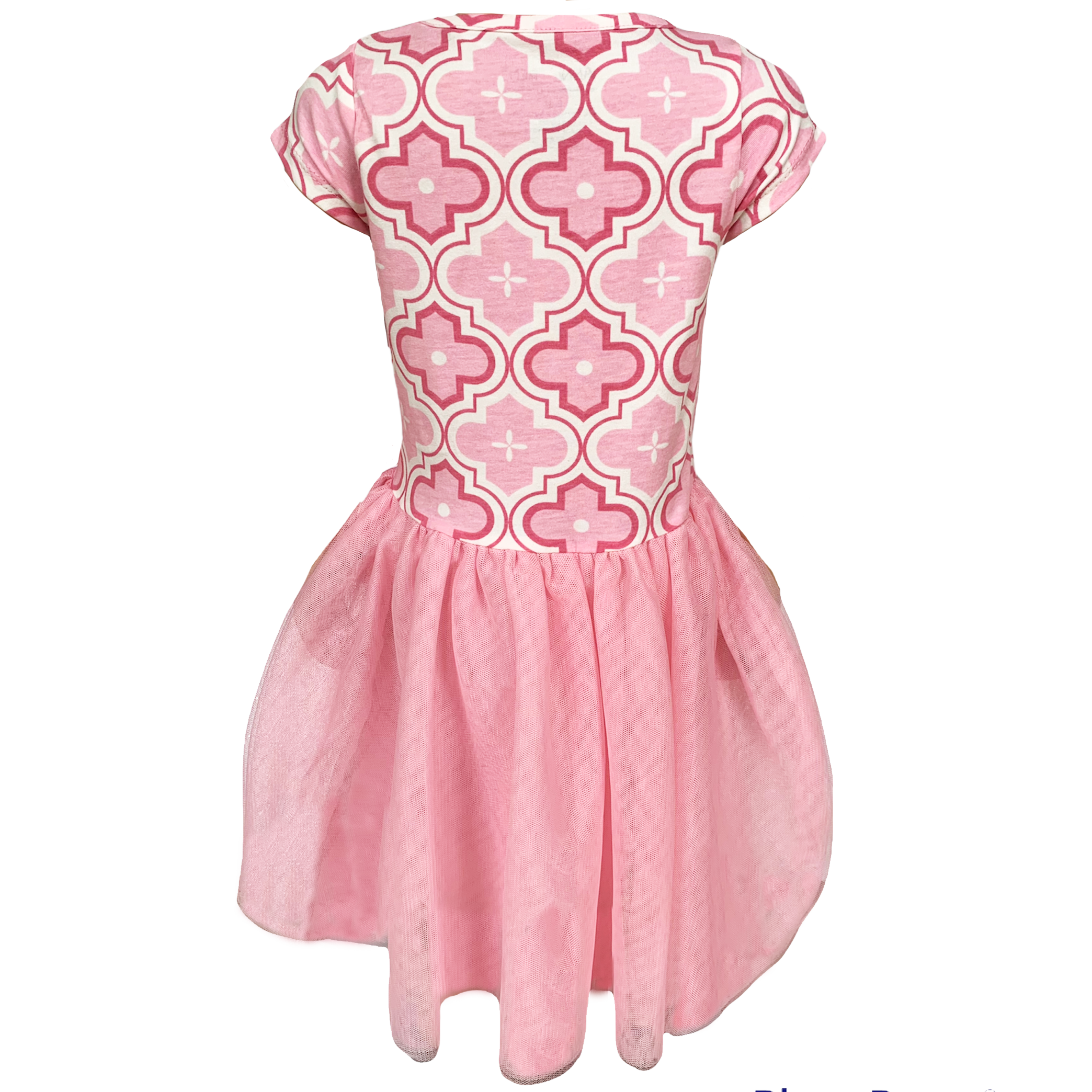 AnnLoren Girls Dress Pink Tulle & Pink Arabesque Easter Party Dress-5
