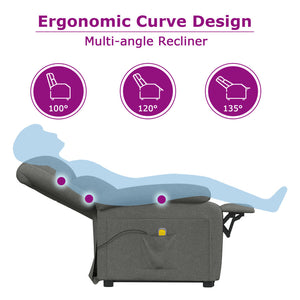 vidaXL Massage Recliner Electric Massaging Recliner Chair for Elderly Fabric-11
