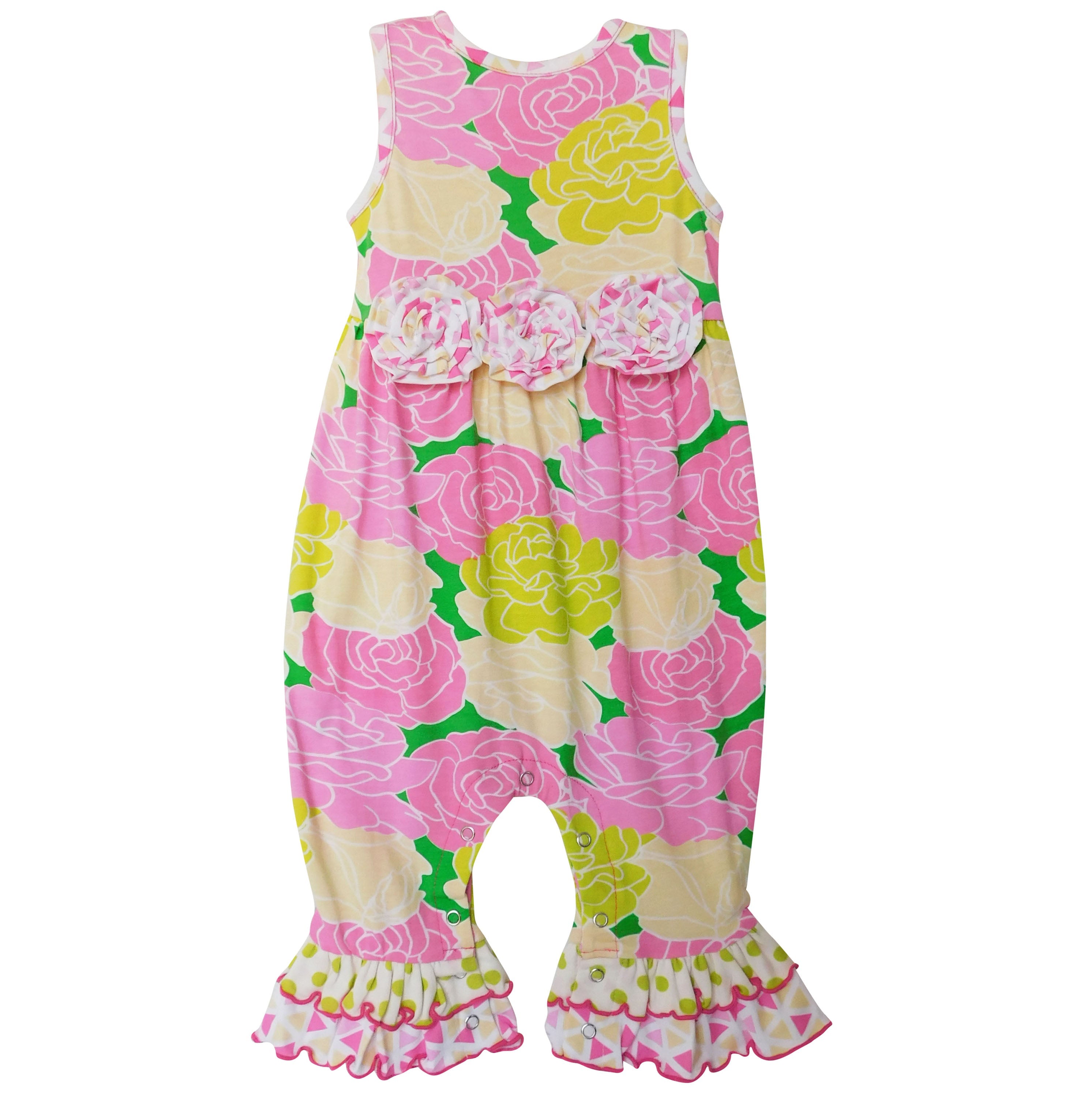 AnnLoren Boutique Spring Easter Floral Baby Girls Ruffle Romper-0